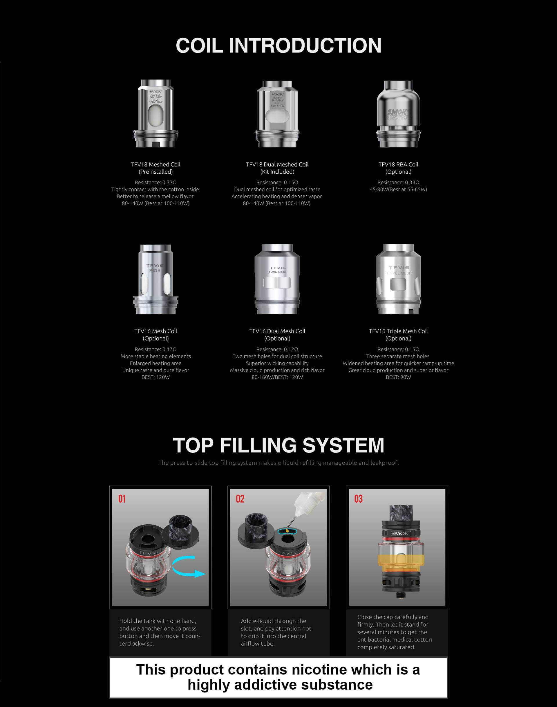 Smok Morph 2 Coilleri, Smok TFV 18 Coil